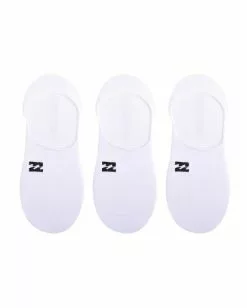 BILLABONG 3-Pack Core No-Show Socks WHITE