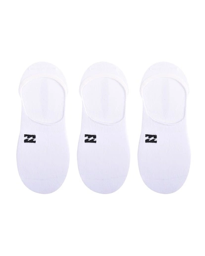 BILLABONG 3-Pack Core No-Show Socks WHITE 1 BILLABONG 3-Pack Core No-Show Socks WHITE